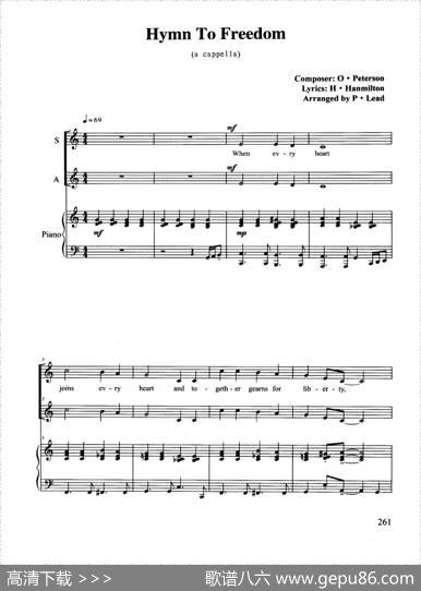 HymnToFreedom（合唱正谱）