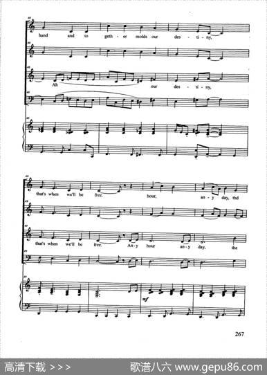 HymnToFreedom（合唱正谱）