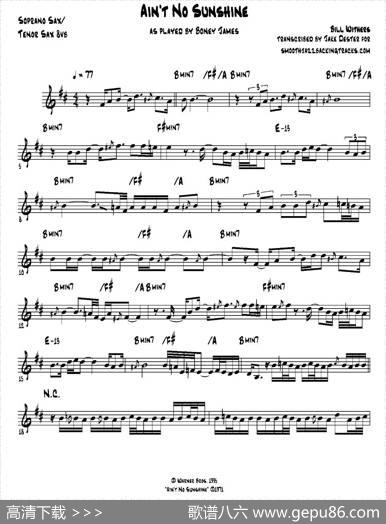 Ain'tNoSunshine（次中音萨克斯）