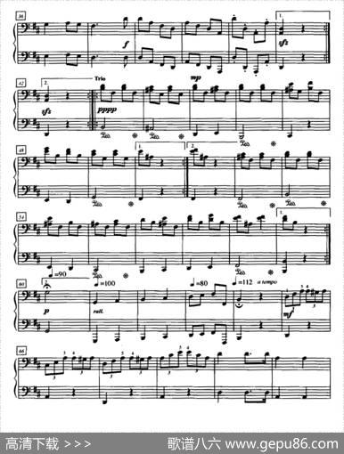 D大调小步舞曲（四手联弹第二钢琴）|A・W・古登