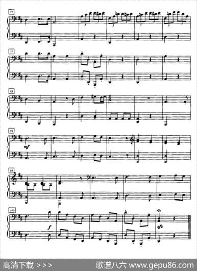 D大调小步舞曲（四手联弹第二钢琴）|A・W・古登