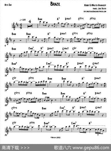 Brazil（中音萨克斯）