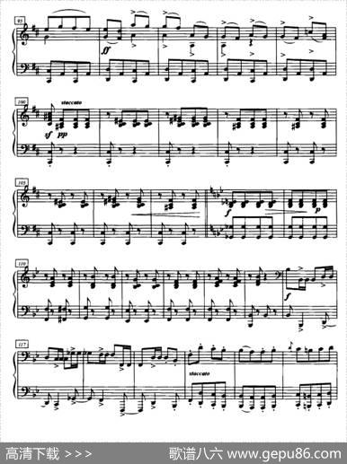 加洛普即兴曲（四手联弹、第二钢琴）|格林卡