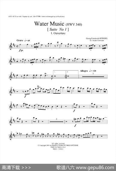 WaterMusic（HWV.348No.1）（中音萨克斯）