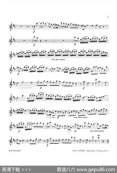 WaterMusic（HWV.348No.1）（中音萨克斯）