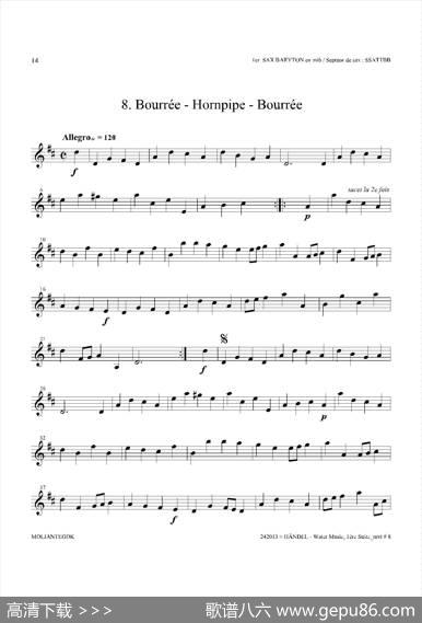 WaterMusic（HWV.348No.1）（第一上低音萨克斯）