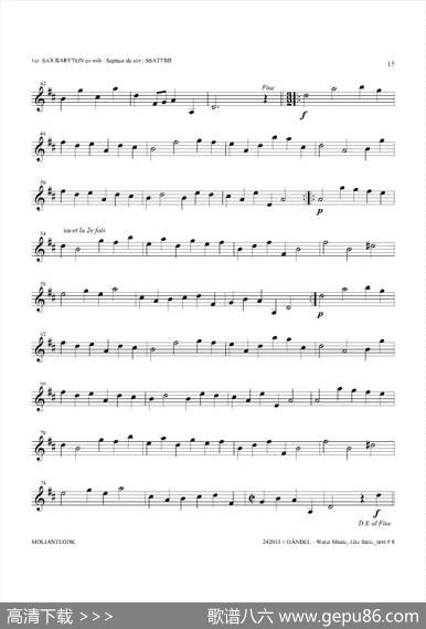 WaterMusic（HWV.348No.1）（第一上低音萨克斯）