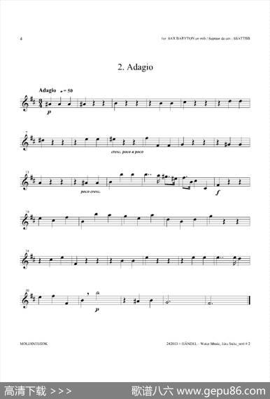 WaterMusic（HWV.348No.1）（第一上低音萨克斯）