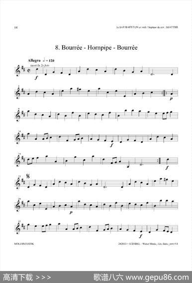 WaterMusic（HWV.348No.1）（第二上低音萨克斯）