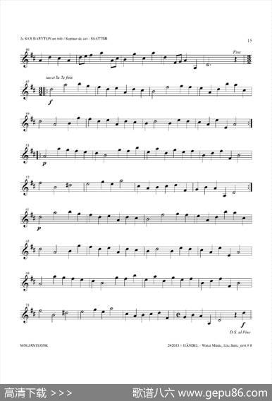 WaterMusic（HWV.348No.1）（第二上低音萨克斯）