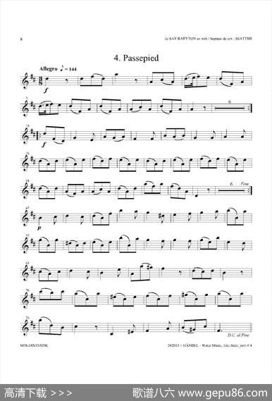 WaterMusic（HWV.348No.1）（第二上低音萨克斯）