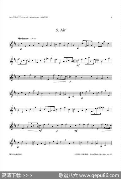 WaterMusic（HWV.348No.1）（第二上低音萨克斯）