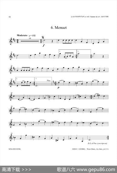 WaterMusic（HWV.348No.1）（第二上低音萨克斯）