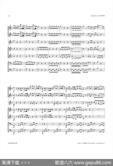 WaterMusic（HWV.348No.1）（萨克斯合奏总谱）