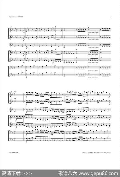 WaterMusic（HWV.348No.1）（萨克斯合奏总谱）