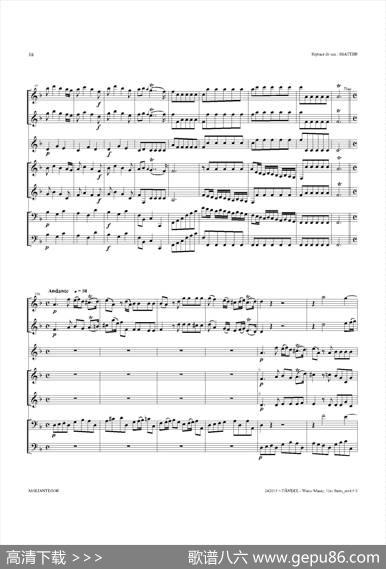 WaterMusic（HWV.348No.1）（萨克斯合奏总谱）