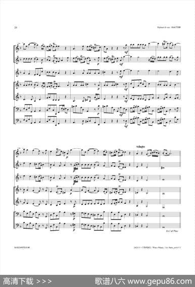WaterMusic（HWV.348No.1）（萨克斯合奏总谱）