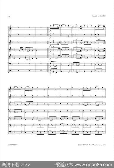 WaterMusic（HWV.348No.1）（萨克斯合奏总谱）