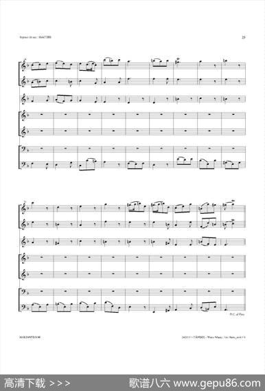 WaterMusic（HWV.348No.1）（萨克斯合奏总谱）