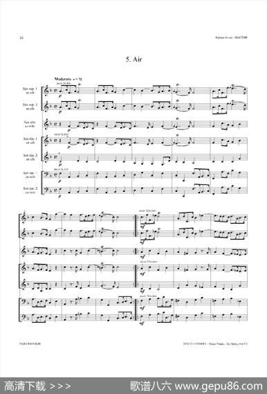WaterMusic（HWV.348No.1）（萨克斯合奏总谱）
