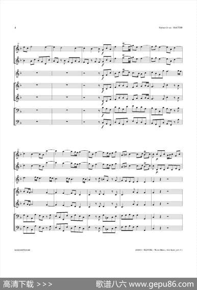 WaterMusic（HWV.348No.1）（萨克斯合奏总谱）