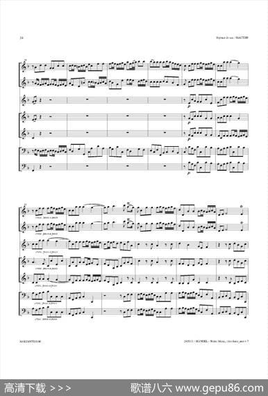 WaterMusic（HWV.348No.1）（萨克斯合奏总谱）