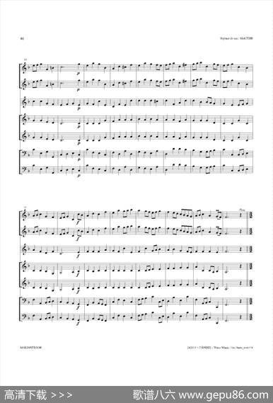 WaterMusic（HWV.348No.1）（萨克斯合奏总谱）