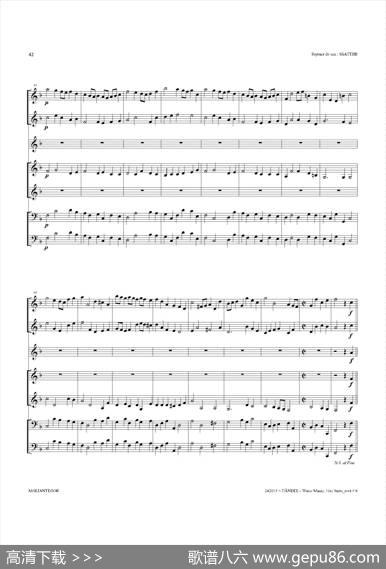 WaterMusic（HWV.348No.1）（萨克斯合奏总谱）