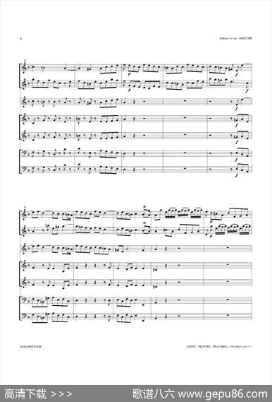 WaterMusic（HWV.348No.1）（萨克斯合奏总谱）