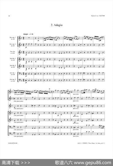 WaterMusic（HWV.348No.1）（萨克斯合奏总谱）
