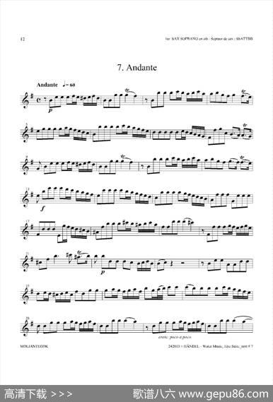 WaterMusic（HWV.348No.1）（第一高音萨克斯）