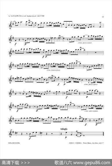 WaterMusic（HWV.348No.1）（第一高音萨克斯）