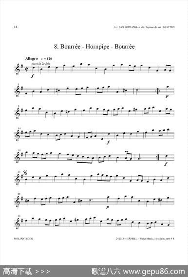 WaterMusic（HWV.348No.1）（第一高音萨克斯）