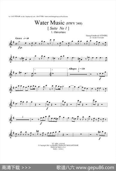 WaterMusic（HWV.348No.1）（第一次中音萨克斯）