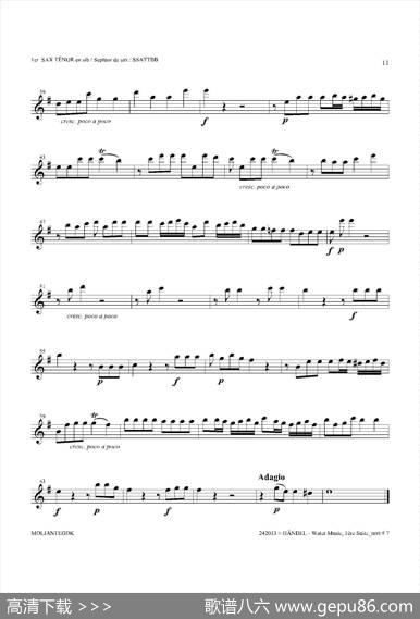 WaterMusic（HWV.348No.1）（第一次中音萨克斯）