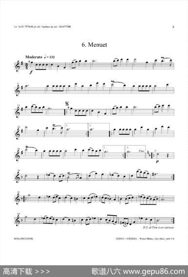 WaterMusic（HWV.348No.1）（第一次中音萨克斯）