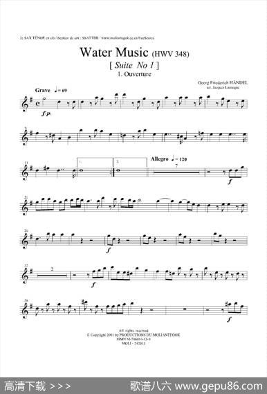 WaterMusic（HWV.348No.1）（第二次中音萨克斯）