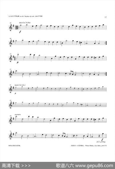 WaterMusic（HWV.348No.1）（第二次中音萨克斯）