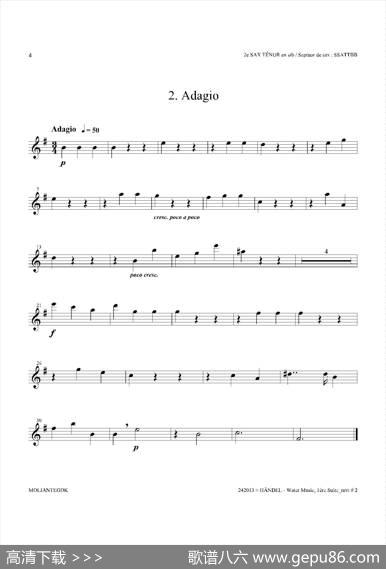 WaterMusic（HWV.348No.1）（第二次中音萨克斯）