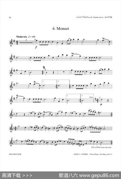 WaterMusic（HWV.348No.1）（第二次中音萨克斯）