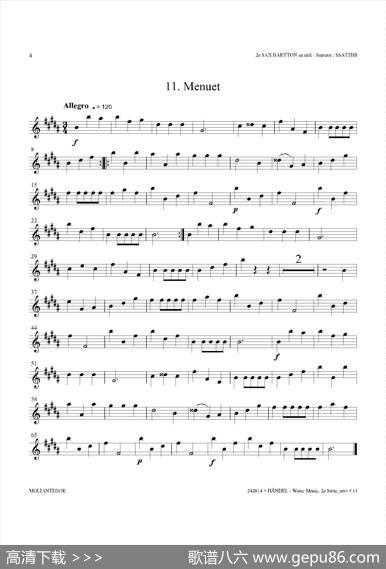 WaterMusic（HWV.349No.2）（第二上低音萨克斯）