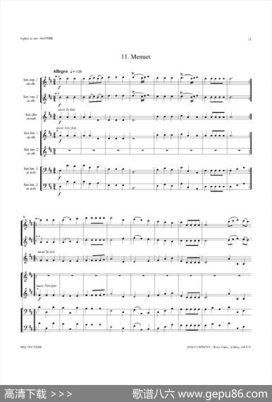 WaterMusic（HWV.349No.2）（萨克斯合奏总谱）