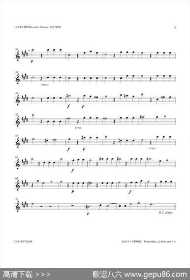 WaterMusic（HWV.349No.2）（第一次中音萨克斯）