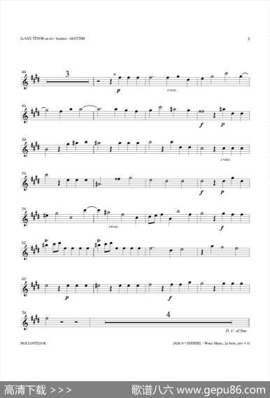 WaterMusic（HWV.349No.2）（第二次中音萨克斯）
