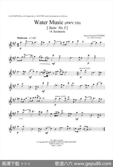 WaterMusic（HWV.350No.3）（第二高音萨克斯）