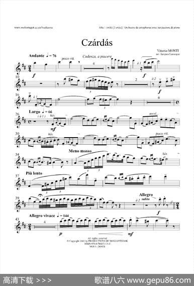Czardas查尔达斯（15重奏）（3支中音萨克斯）