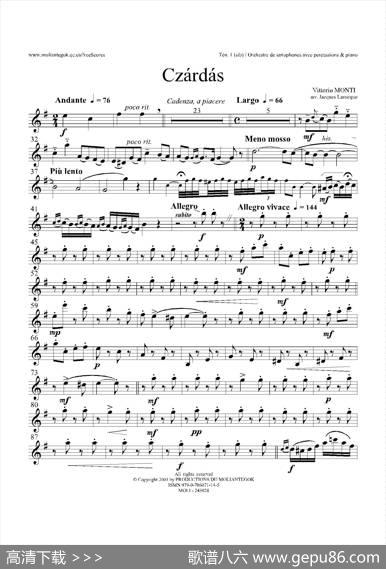 Czardas查尔达斯（15重奏）（3支次中音萨克斯）
