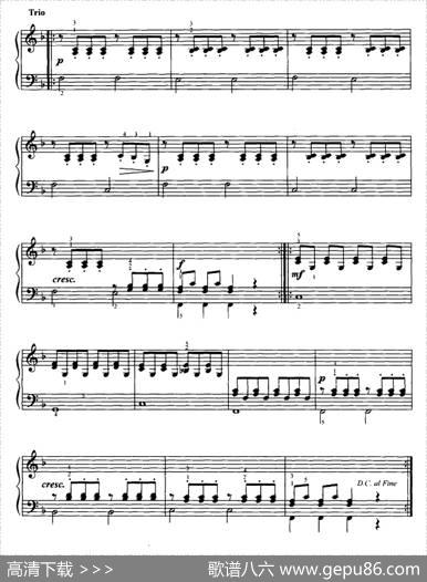 维也纳进行曲（四手联弹、第二钢琴）|车尔尼