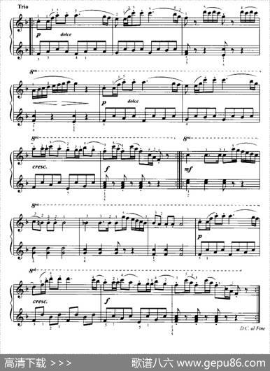 维也纳进行曲（四手联弹、第一钢琴）|车尔尼