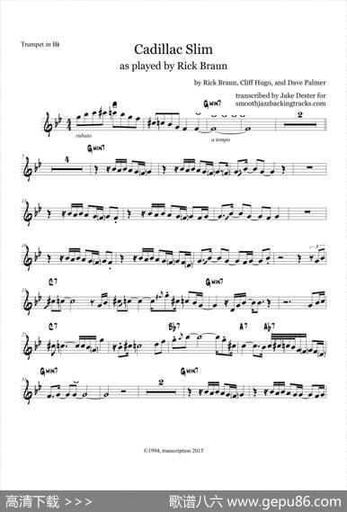 CadillacSlimRickBraunTrumpet（TrumpetinBb）